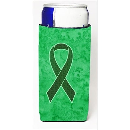 Carolines Treasures Carolines Treasures AN1221MUK Emerald Green Ribbon for Liver Cancer Awareness Michelob Ultra bottle sleeves for slim cans 12 Oz. AN1221MUK